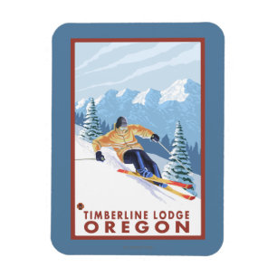 Íman Downhill Snow Skier - Timberline Lodge, Oregon