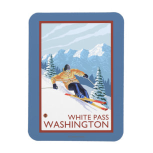 Íman Downhill Snow Skier - White Pass, Washington