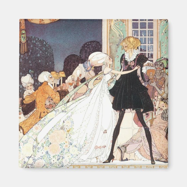 Íman Doze Princesas Dançantes Vintage por Kay Nielsen (Frente)