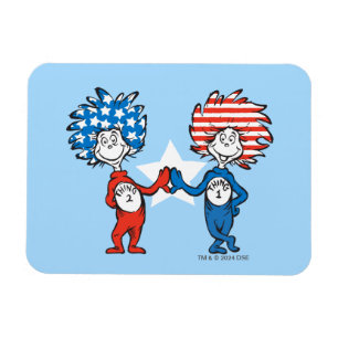 Íman Dr. Seuss   Coisa Um Coisa Dois Gráfico Patriótico