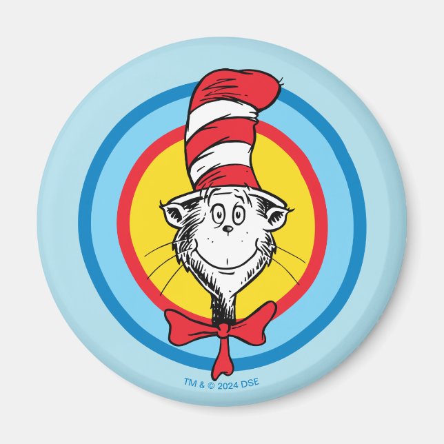 Íman Dr. Seuss | Gato no Chapéu Gráfico da Cabeça (Frente)