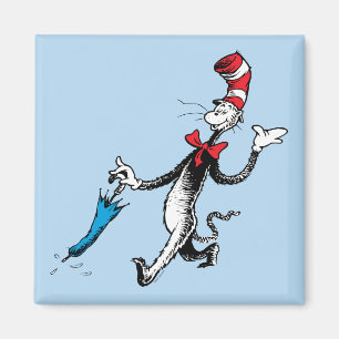 Íman Dr. Seuss Gato no Chapéu Passeio de Guarda-chuva