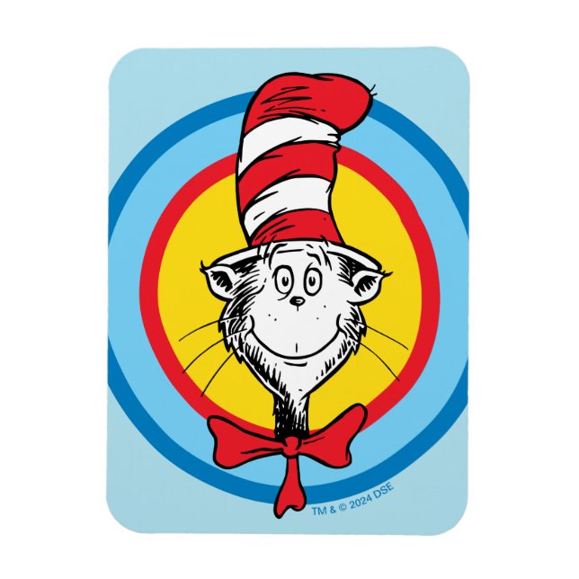 Íman Dr. Seuss | Gato no Gráfico da Cabeça de Chapéu (Vertical)