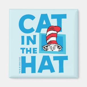 Íman Dr. Seuss Gato no logotipo chapéu