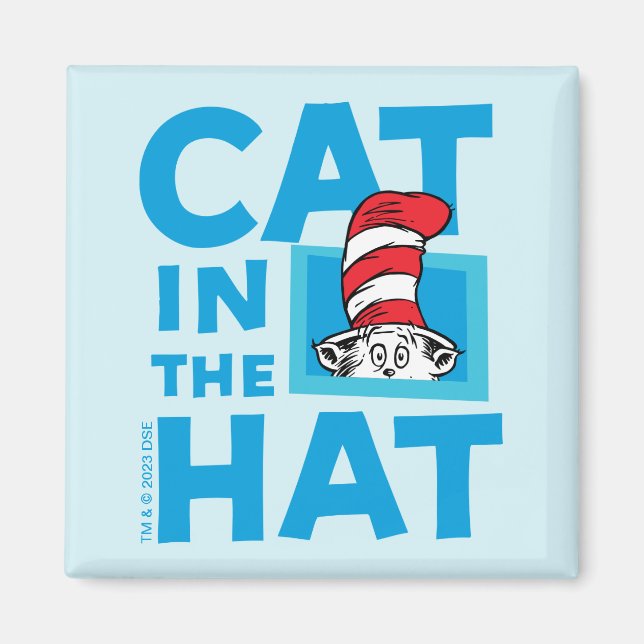 Íman Dr. Seuss | Gato no logotipo chapéu (Frente)