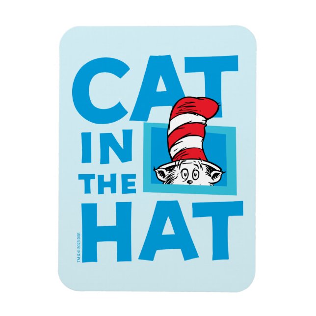 Íman Dr. Seuss | Gato no logotipo chapéu (Vertical)