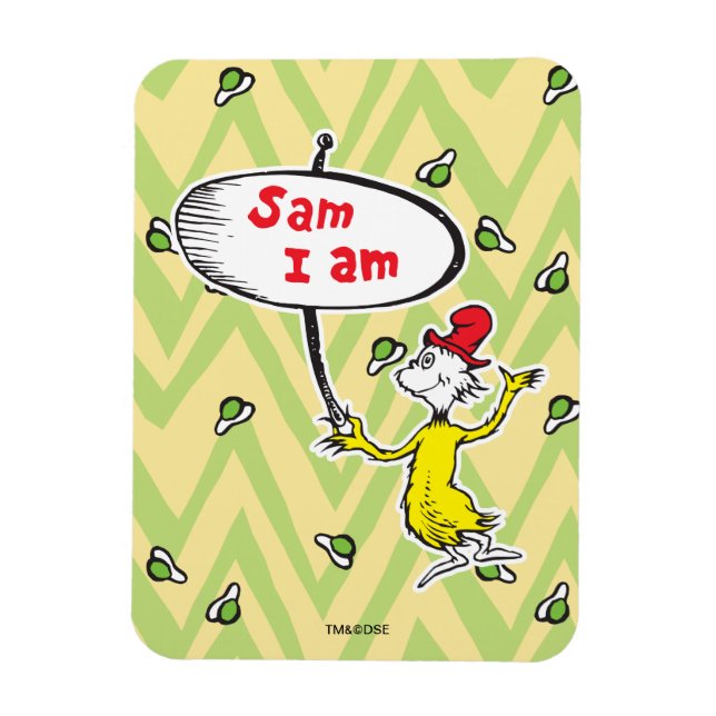 Íman Dr. Seuss | Sam-I-Am Segurando Placa (Vertical)