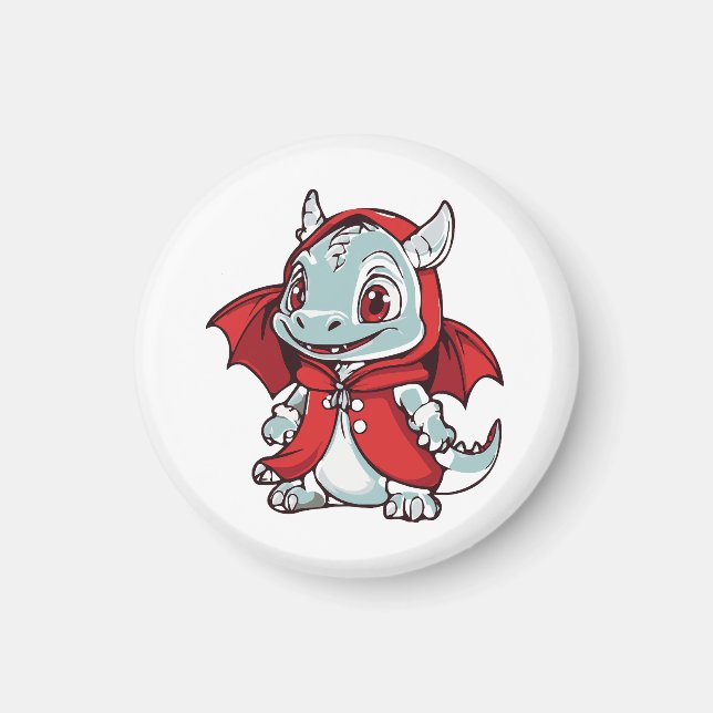 Íman Dragão Albino em Vermelho (Frente)