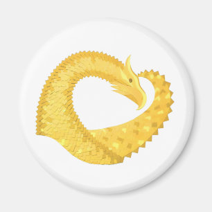 Íman Dragão amarelo no branco