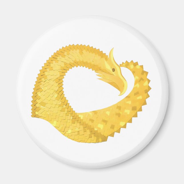 Íman Dragão amarelo no branco (Frente)