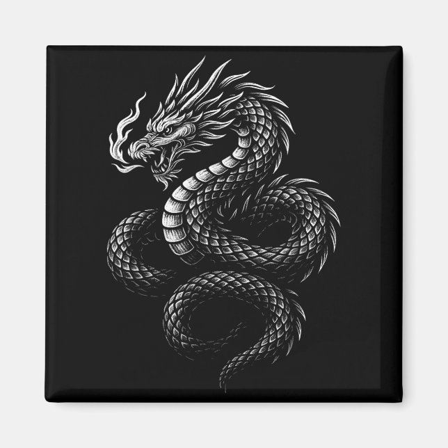 Íman Dragão Asiático Vintage  (Frente)