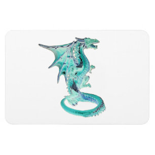 Íman Dragão Azul Celeste Arte Mística de Criatura Fantá