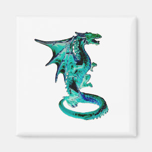 Íman Dragão Azul Místico do Mar Criatura de Fantasia Mí