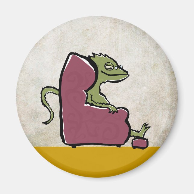 Íman dragão barbudo numa cadeira fácil (Frente)