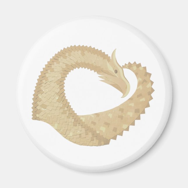 Íman Dragão cardíaco Sandstone em branco (Frente)