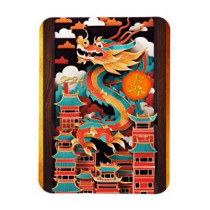 Íman Dragão Chinês Cinto de Ano Novo Origami FPM2