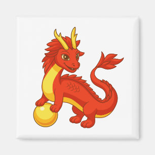 Íman Dragão Chinês Vermelho