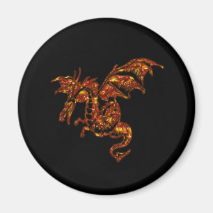 Íman Dragão Flaming em Preto