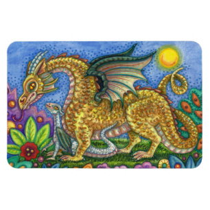 ÍMAN DRAGÃO MEDIEVAL E JARDIM DE ARTE PASTA COLORIDO