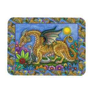 ÍMAN DRAGÃO MEDIEVAL E JARDIM DE ARTE PASTA COLORIDO