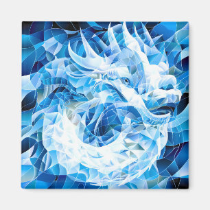 Íman Dragão Mosaico Azul Sky
