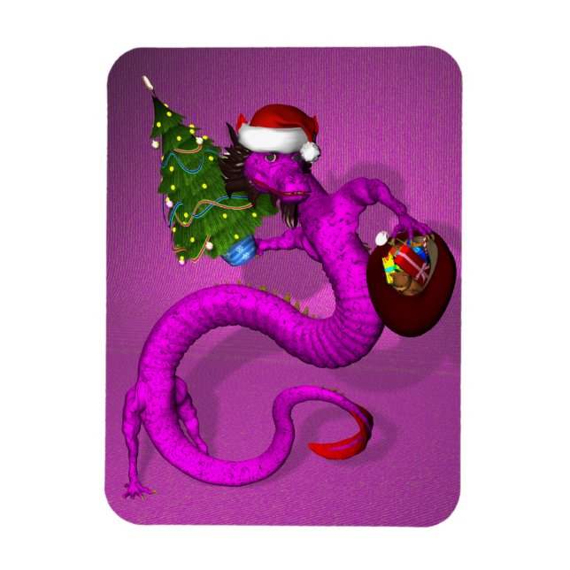 Íman Dragão Natal Rosa (Vertical)
