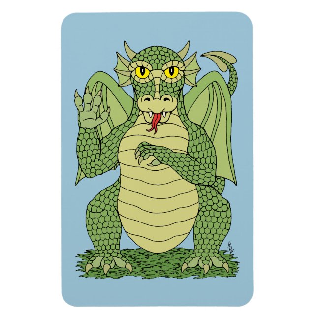 Íman Dragão Verde Bonito (Vertical)