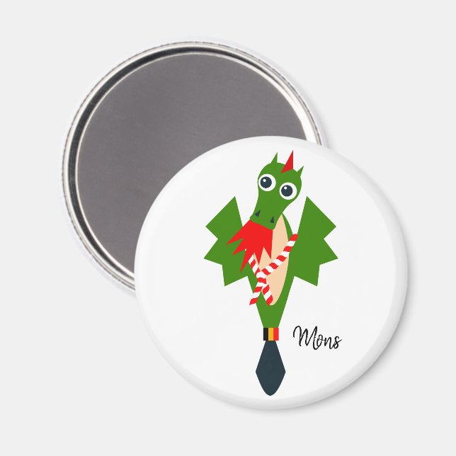 Íman Dragão Verde da cidade de Mons, Bélgica (Front/Back)