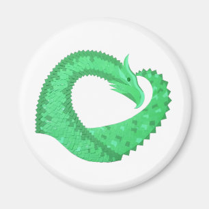 Íman Dragão verde no branco