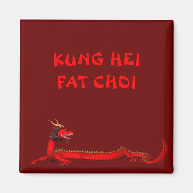 Íman Dragão Vermelho chinês doce (Frente)