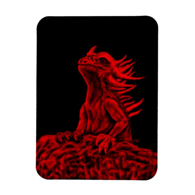 Íman Dragão vermelho pequeno (Vertical)