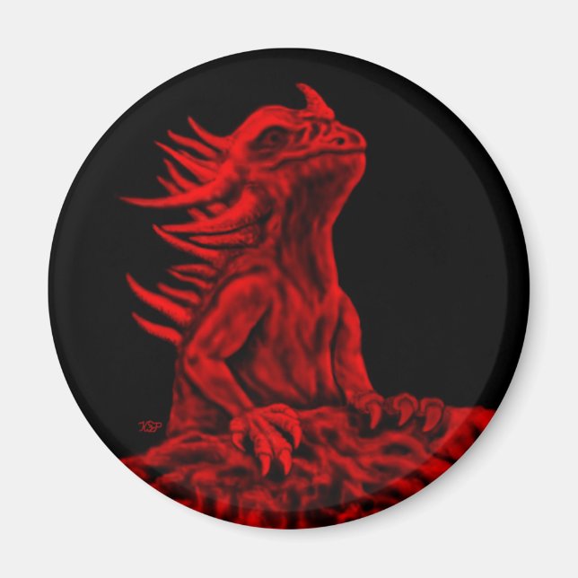 Íman Dragão vermelho pequeno (Frente)