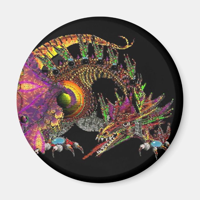 Íman DRAGO / DRAGÃO FANTASIA Preto (Frente)