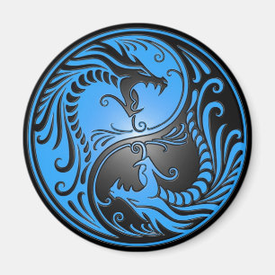 Íman Dragões, azul e preto de Yin Yang