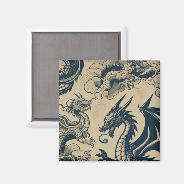 Íman Dragões Fantasia Antigados  (Front/Back)