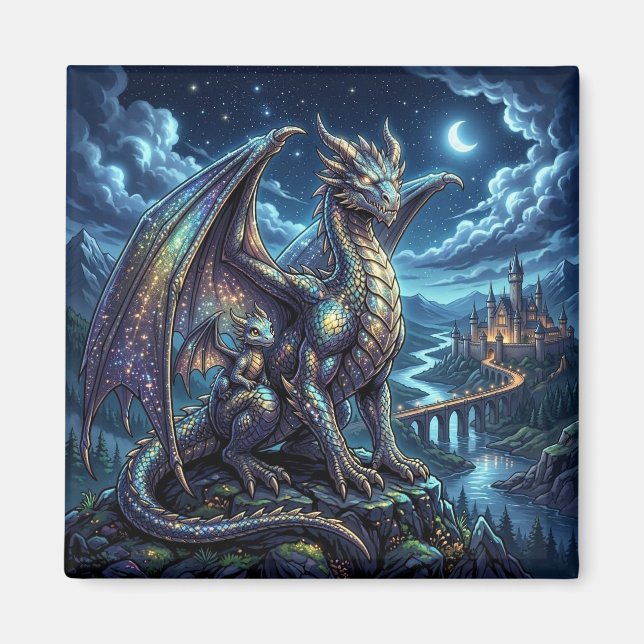 Íman Dragões Pai e Filho Celestiais ao Luar   (Frente)