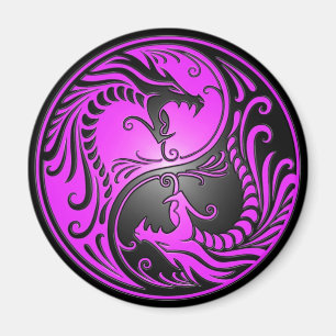 Íman Dragões, roxo e preto de Yin Yang