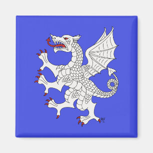 Íman Dragon Rampant Argent