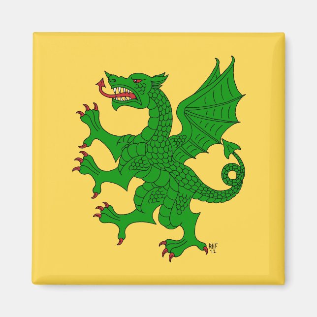 Íman Dragon Rampant Vert (Frente)