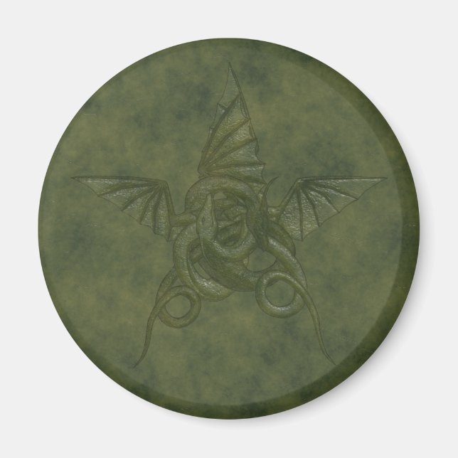Íman Dragon Star - Imagem de Couro Emboscada Verde (Frente)