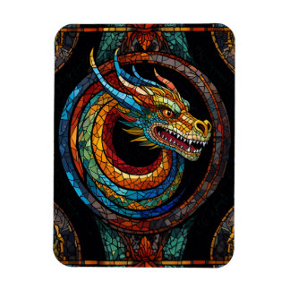 Íman Dragon Swirl em design de mosaico multicolor