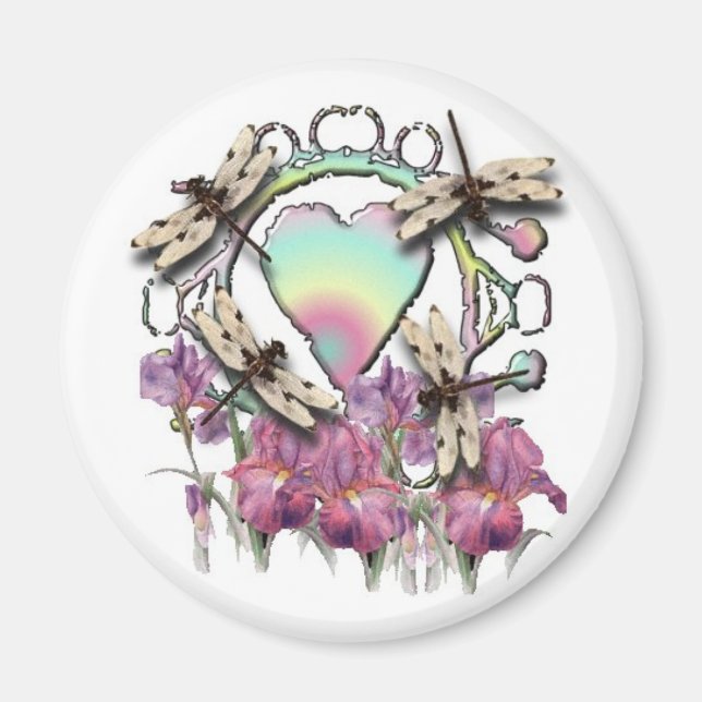 Íman Dragonflies brancos (Frente)