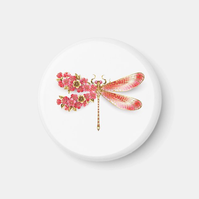 Íman Dragonfly com joalheria sakura (Frente)