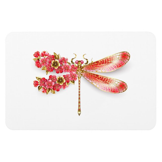 Íman Dragonfly com joalheria sakura (Horizontal)