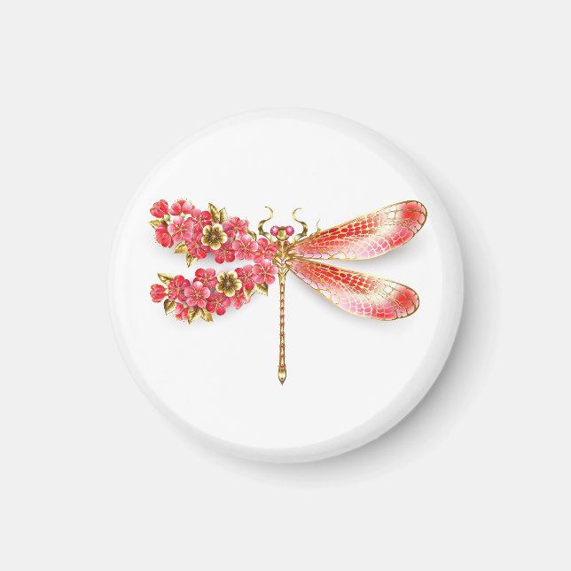 Íman Dragonfly com joalheria sakura (Frente)