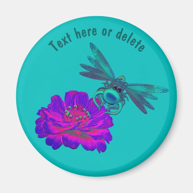 Íman Dragonfly Cuja Flor É Personalizada (Frente)
