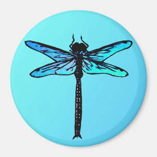 Íman Dragonfly Japonesa Vintage, azul-turquesa