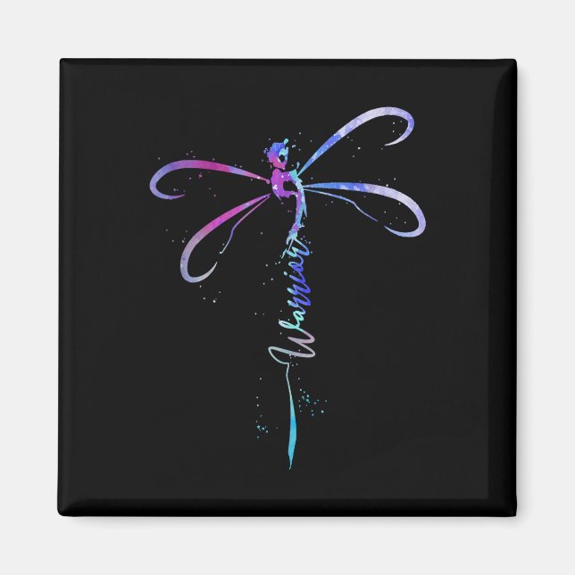 Íman Dragonfly Warrior Semicolon Suicide Prevention Awa (Frente)