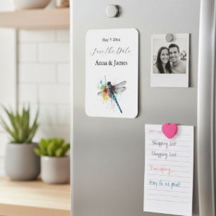 Íman Dragonfly Wedding, personalizado guarde o adesivo
