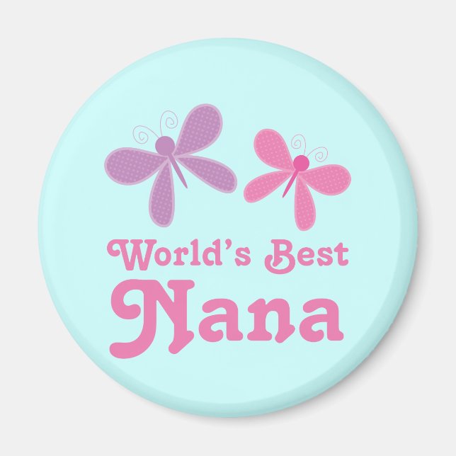 Íman Dragonfly World's Best Nana Gift (Frente)